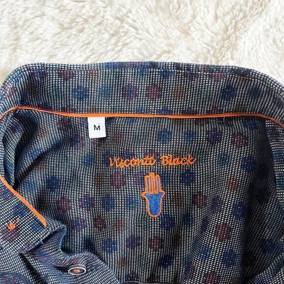 Luchiano Visconti - Visconti Black Blue‎ and White Paisley Mens Button Down - Picture 4 of 11